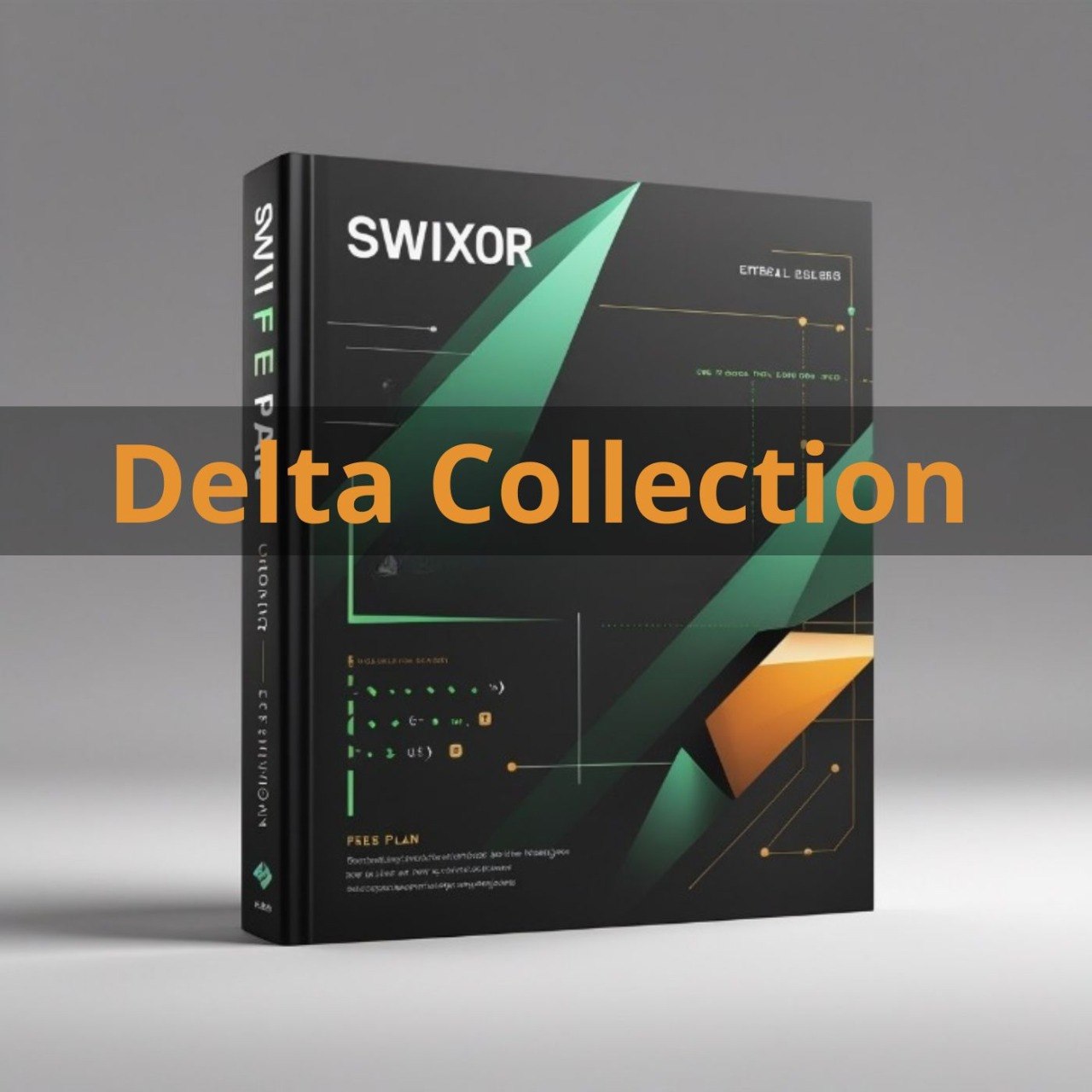 Swixor Delta Collection software package on a gradient background