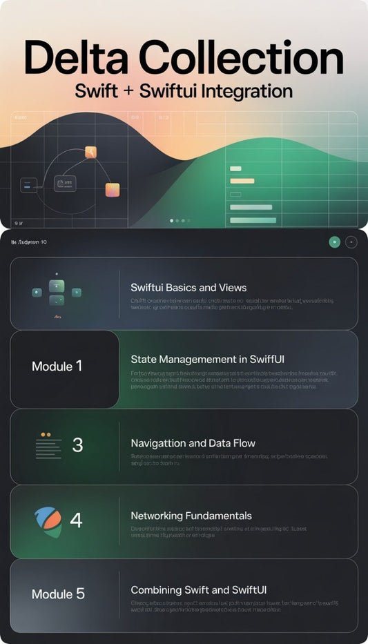 Course module structure for Swift and SwiftUI integration with a gradient background.