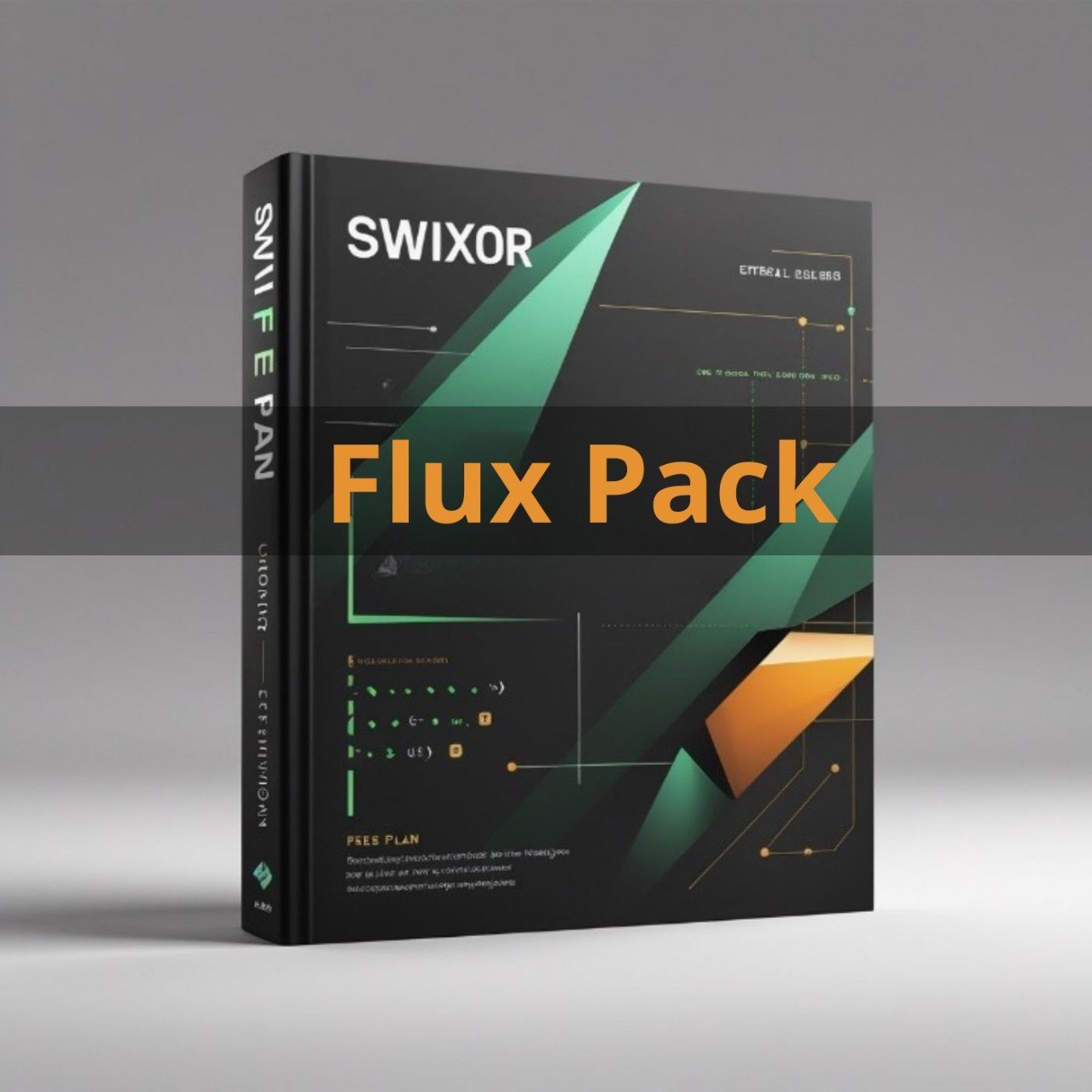 Swixor Flux Pack software package box on a gradient background