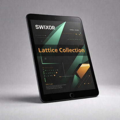 Tablet displaying the Swixor Lattice Collection on a gray background